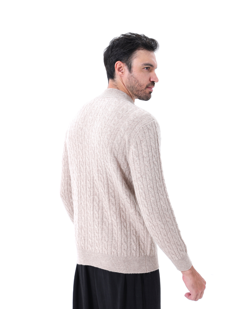 100% Cashmere Knitted Half Zip