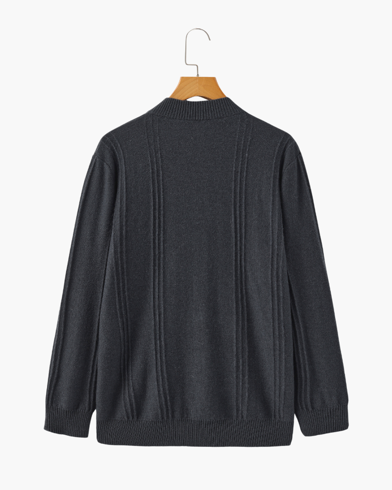 100% Cashmere Ribbed Quarter Zip