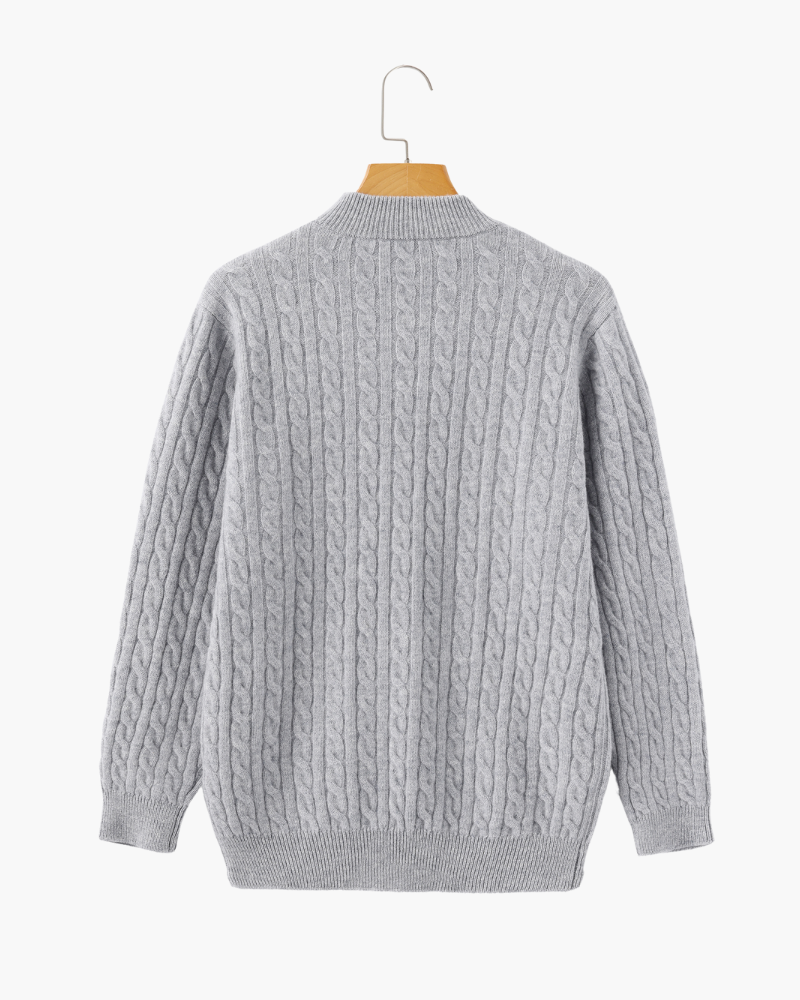 100% Cashmere Knitted Half Zip