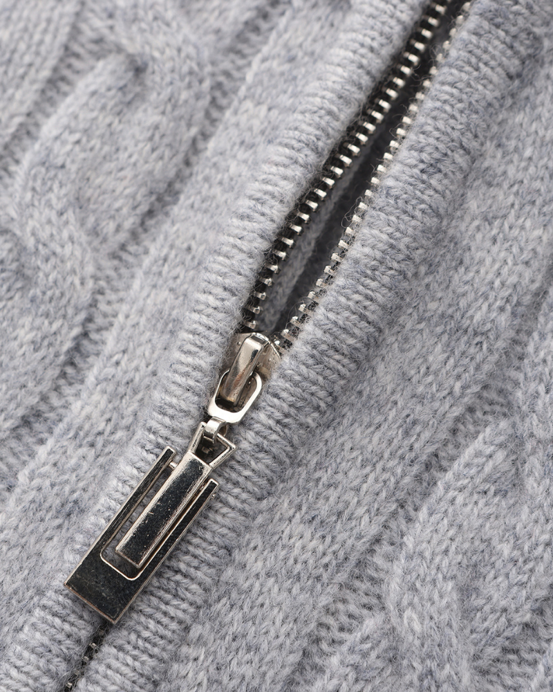 100% Cashmere Knitted Half Zip