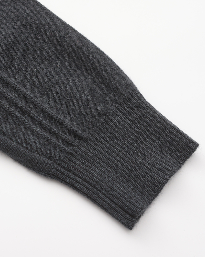 100% Cashmere Ribbed Quarter Zip