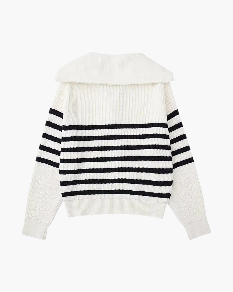 Nautical Stripe Zip-Up Jumper