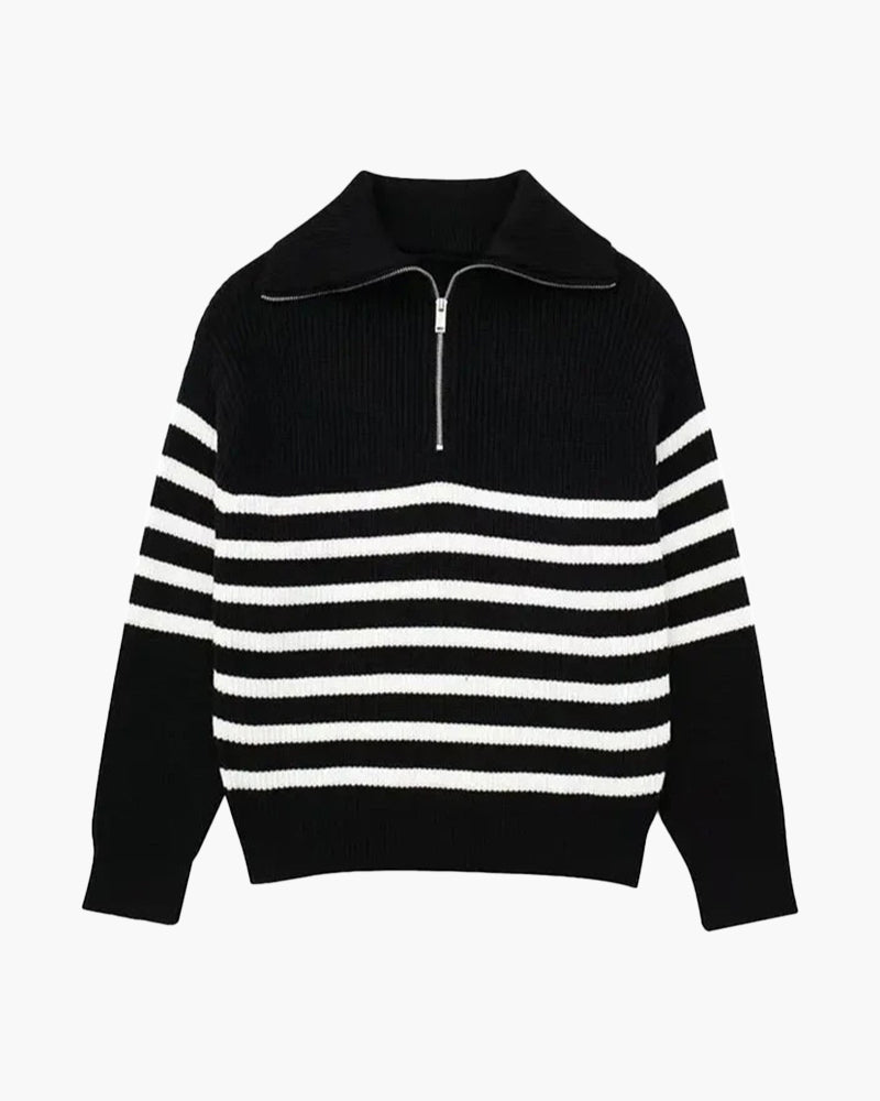 Nautical Stripe Zip-Up Jumper