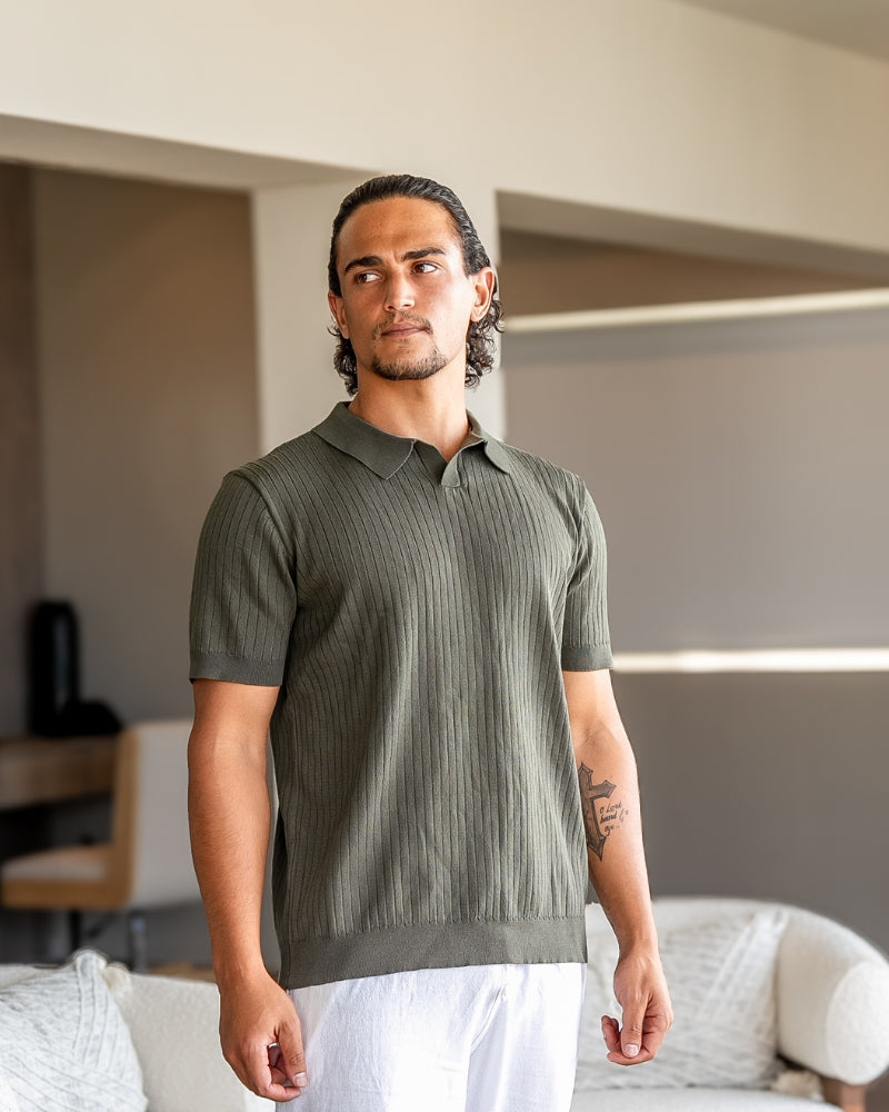 Luxury Ribbed Polo