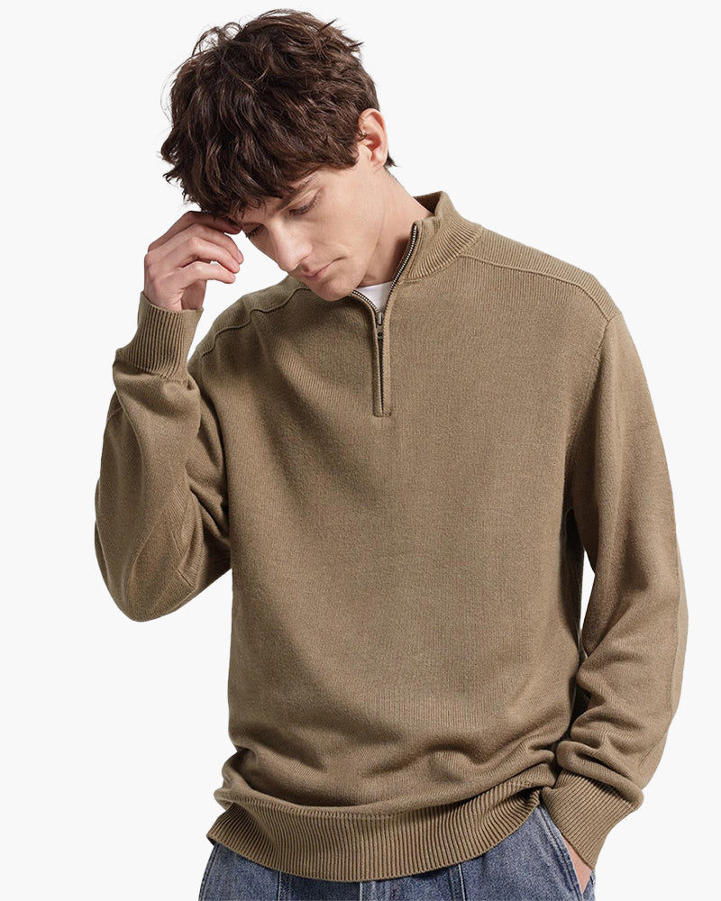 Pure Merino Wool Zip Sweater