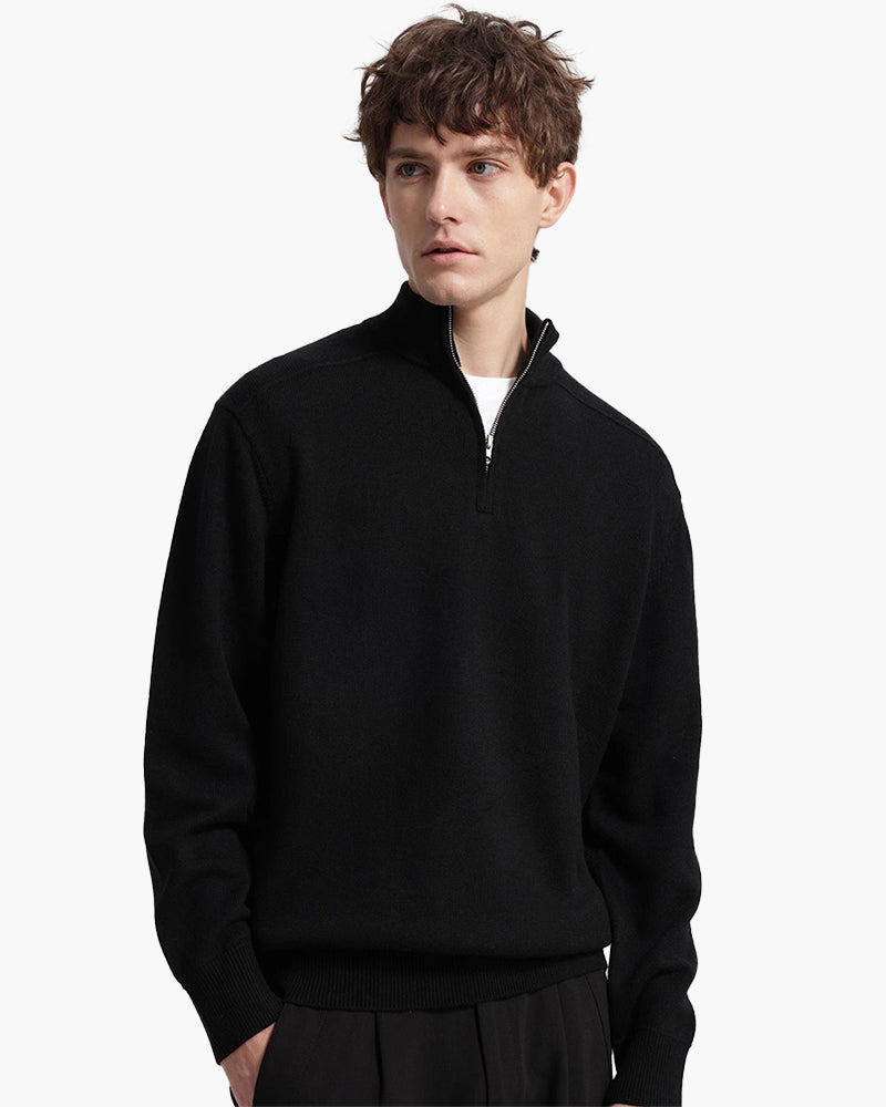 Pure Merino Wool Zip Sweater